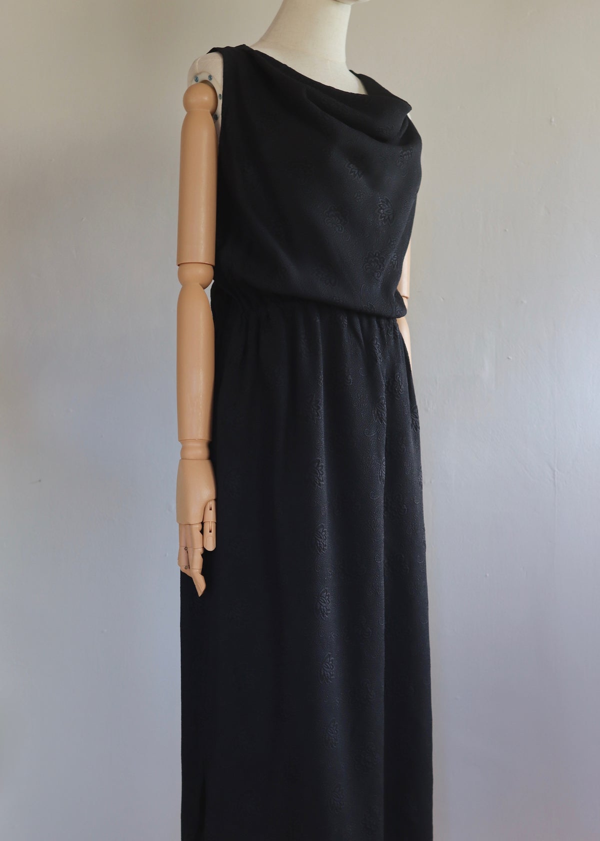 Black Cowl Neck Dress by Taramina