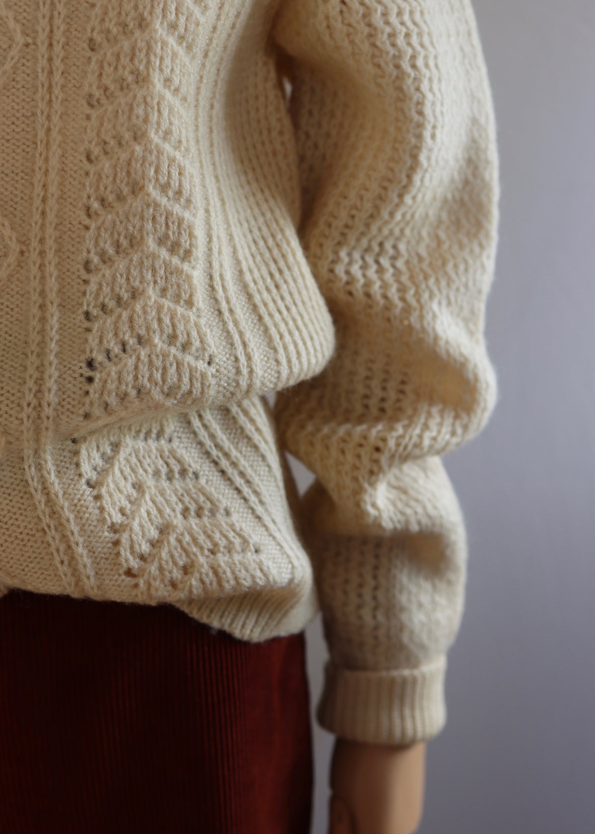 St Michael Cream Aran Knit All Wool Jumper