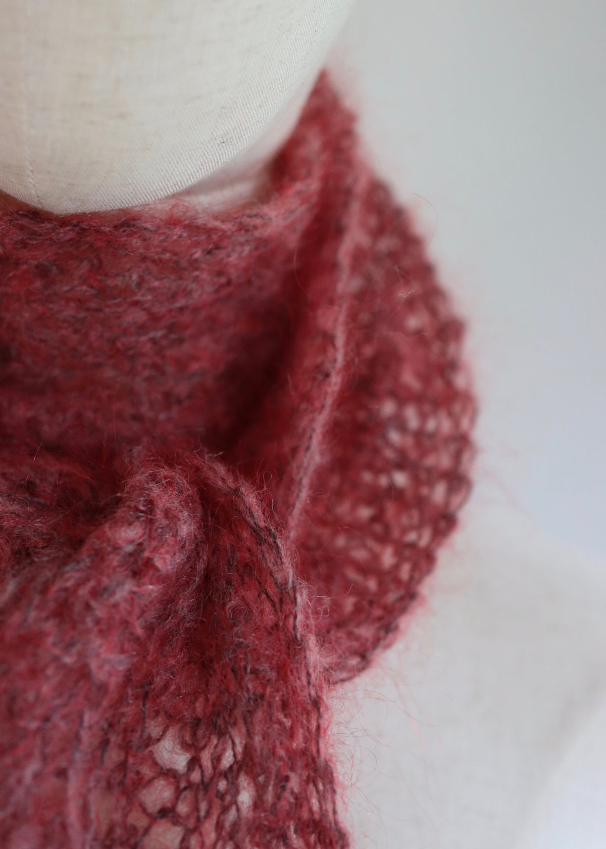 Hand Crochet Light Weave Mohair Scarf