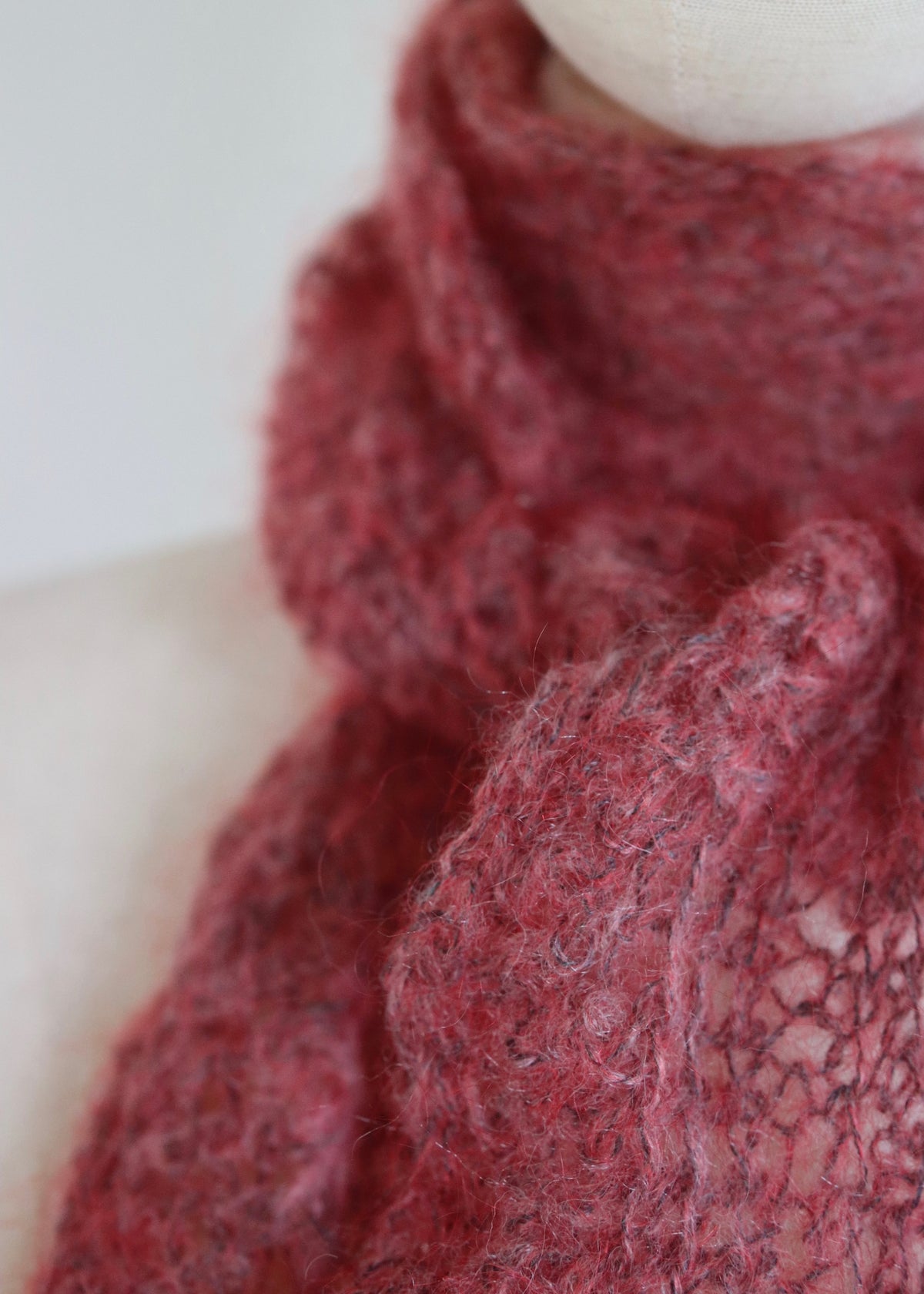 Hand Crochet Light Weave Mohair Scarf