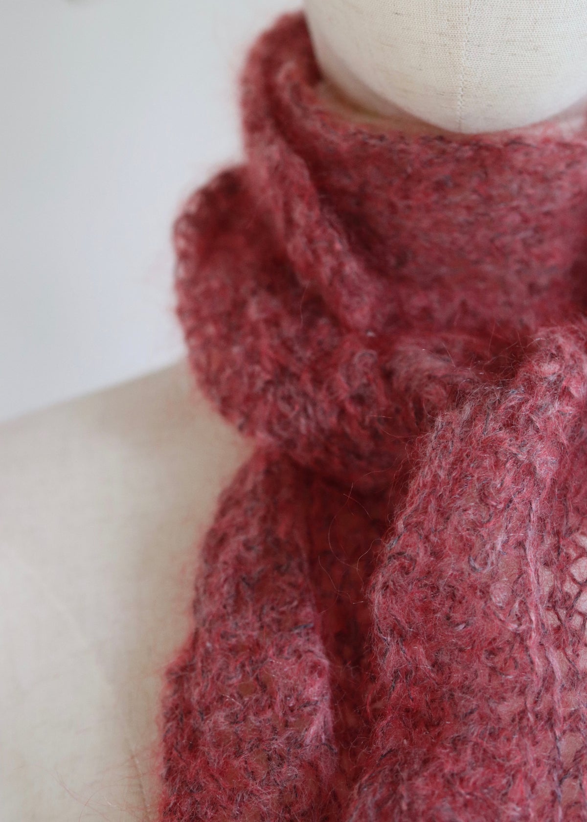 Hand Crochet Light Weave Mohair Scarf