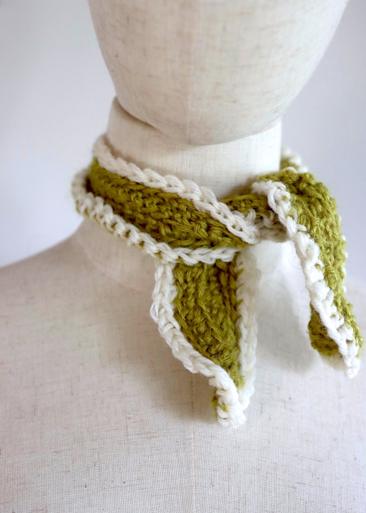 Hand Crochet Knitted Neckerchief Scarf