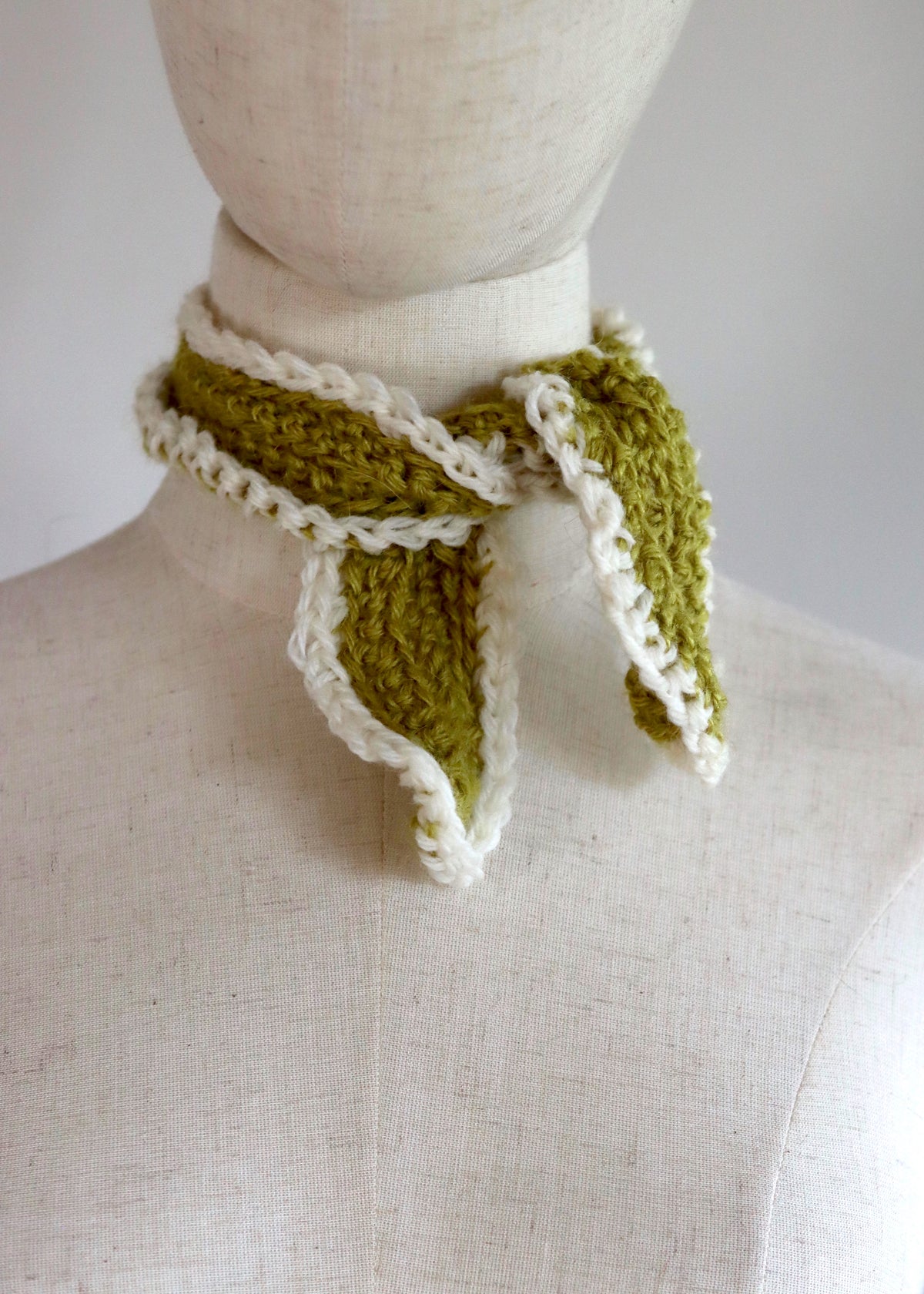 Hand Crochet Knitted Neckerchief Scarf