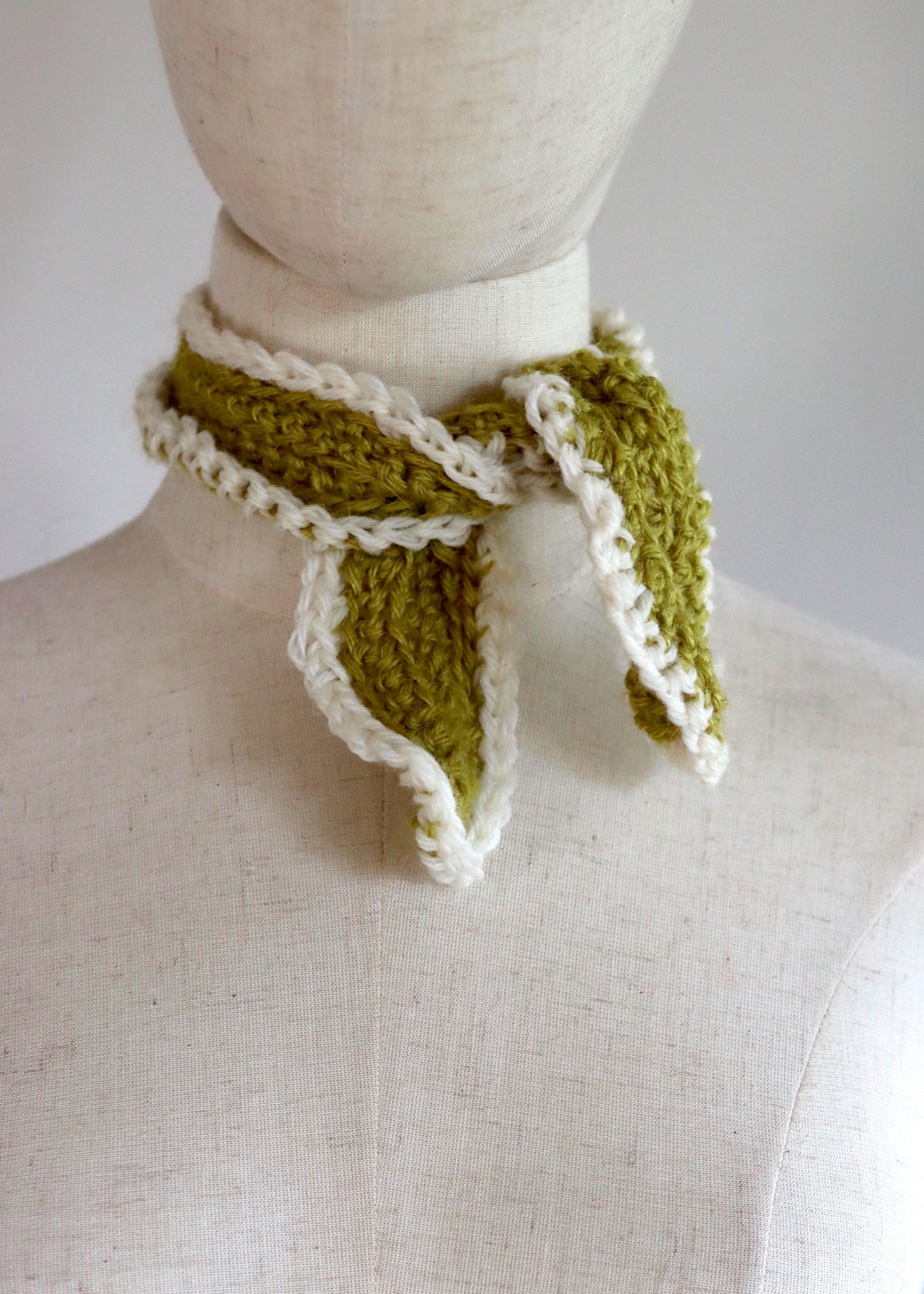 Hand Crochet Knitted Neckerchief Scarf