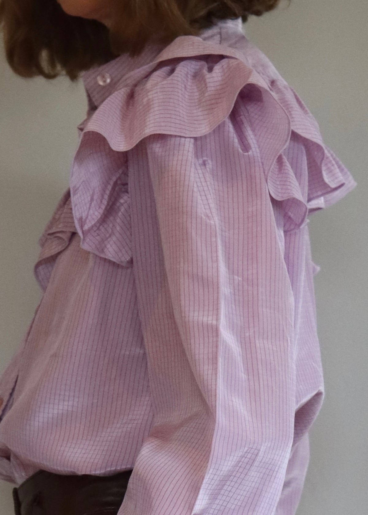 Ruffled 1970s Lilac Blouse