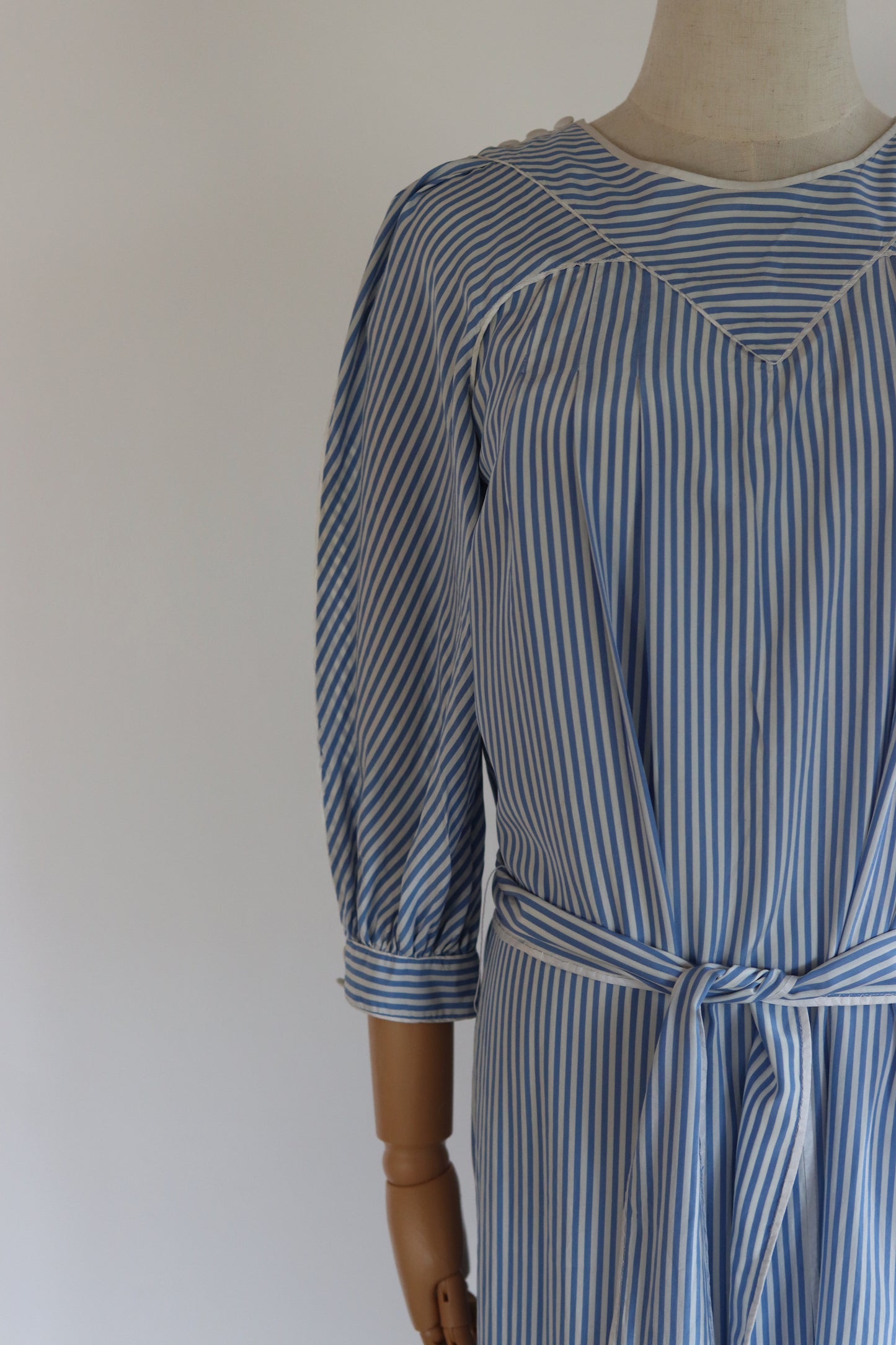 Anna Belinda Oxford Blue Stripe Silk Dress | 1970s