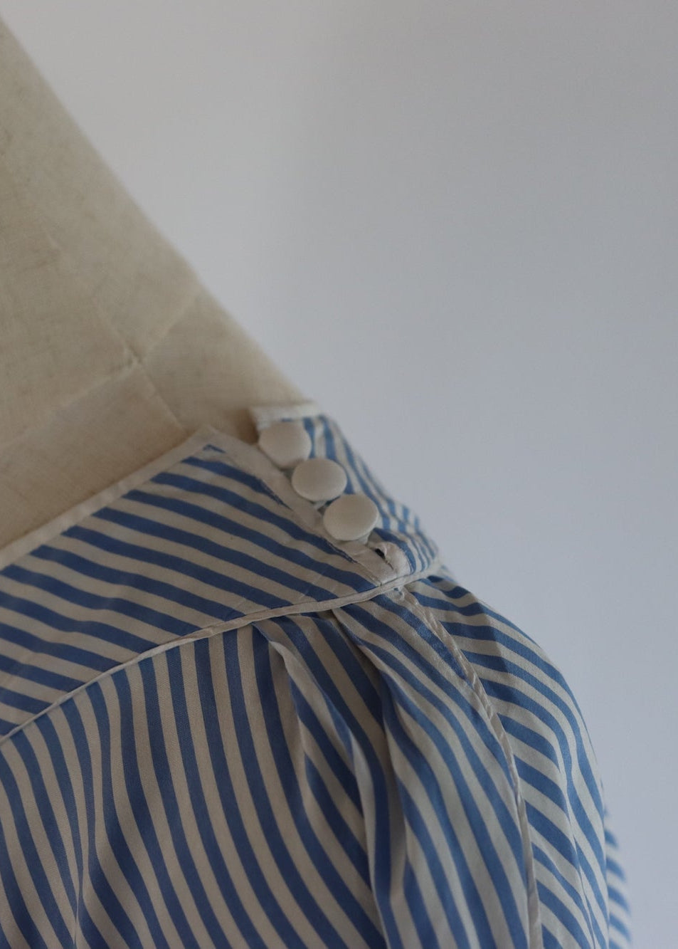 Anna Belinda Oxford Blue Stripe Silk Dress | 1970s