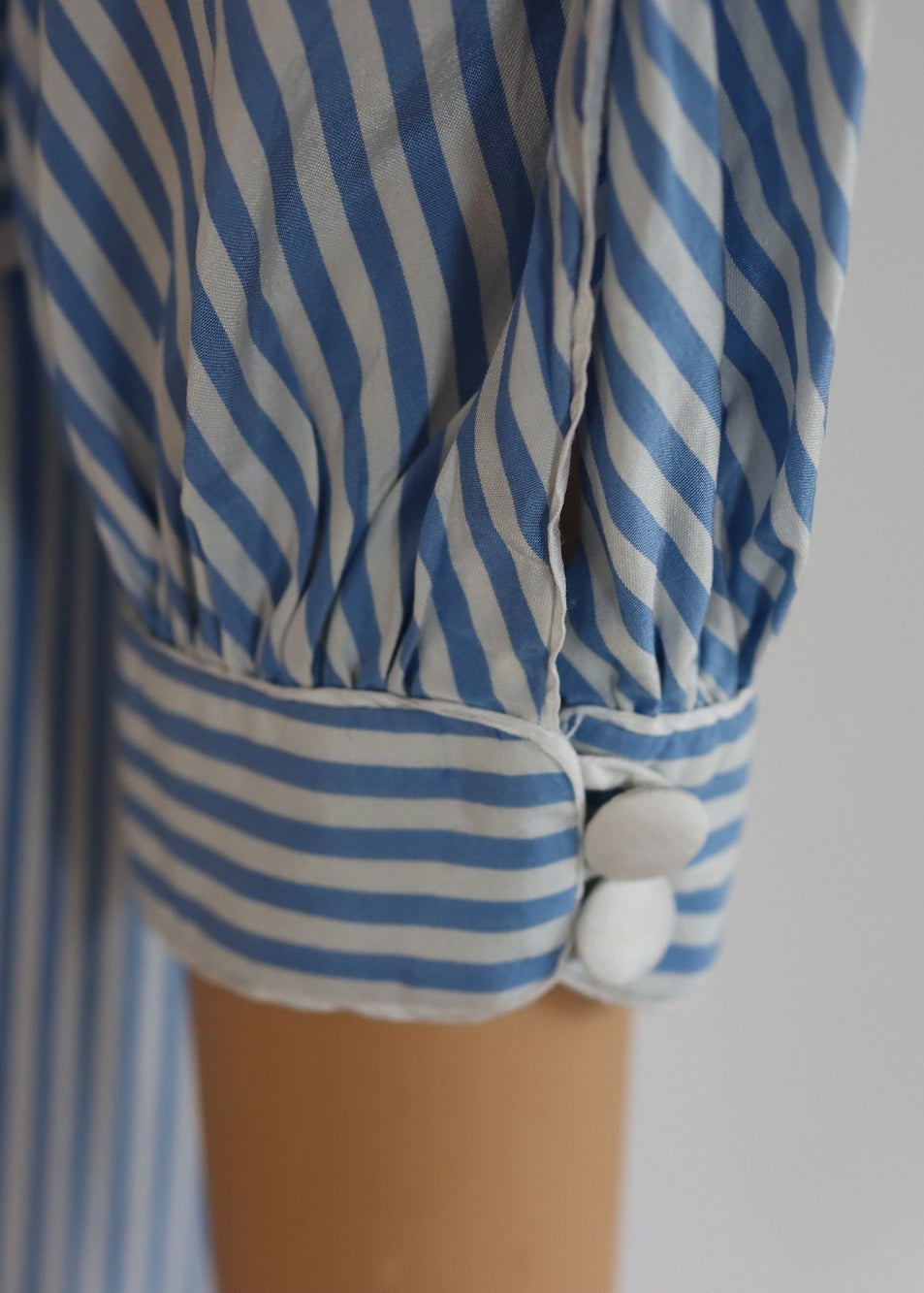 Anna Belinda Oxford Blue Stripe Silk Dress | 1970s