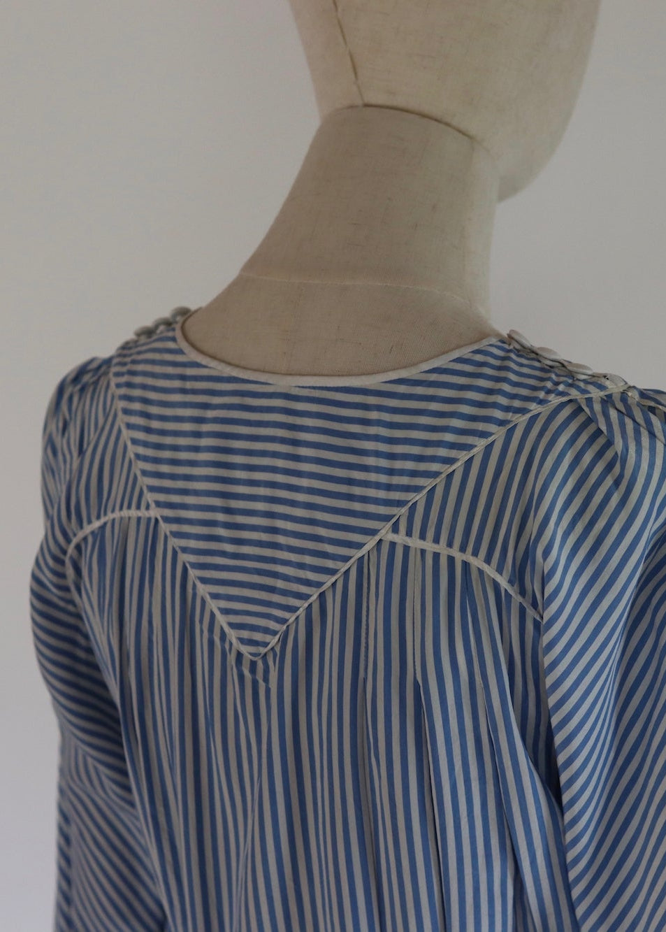 Anna Belinda Oxford Blue Stripe Silk Dress | 1970s