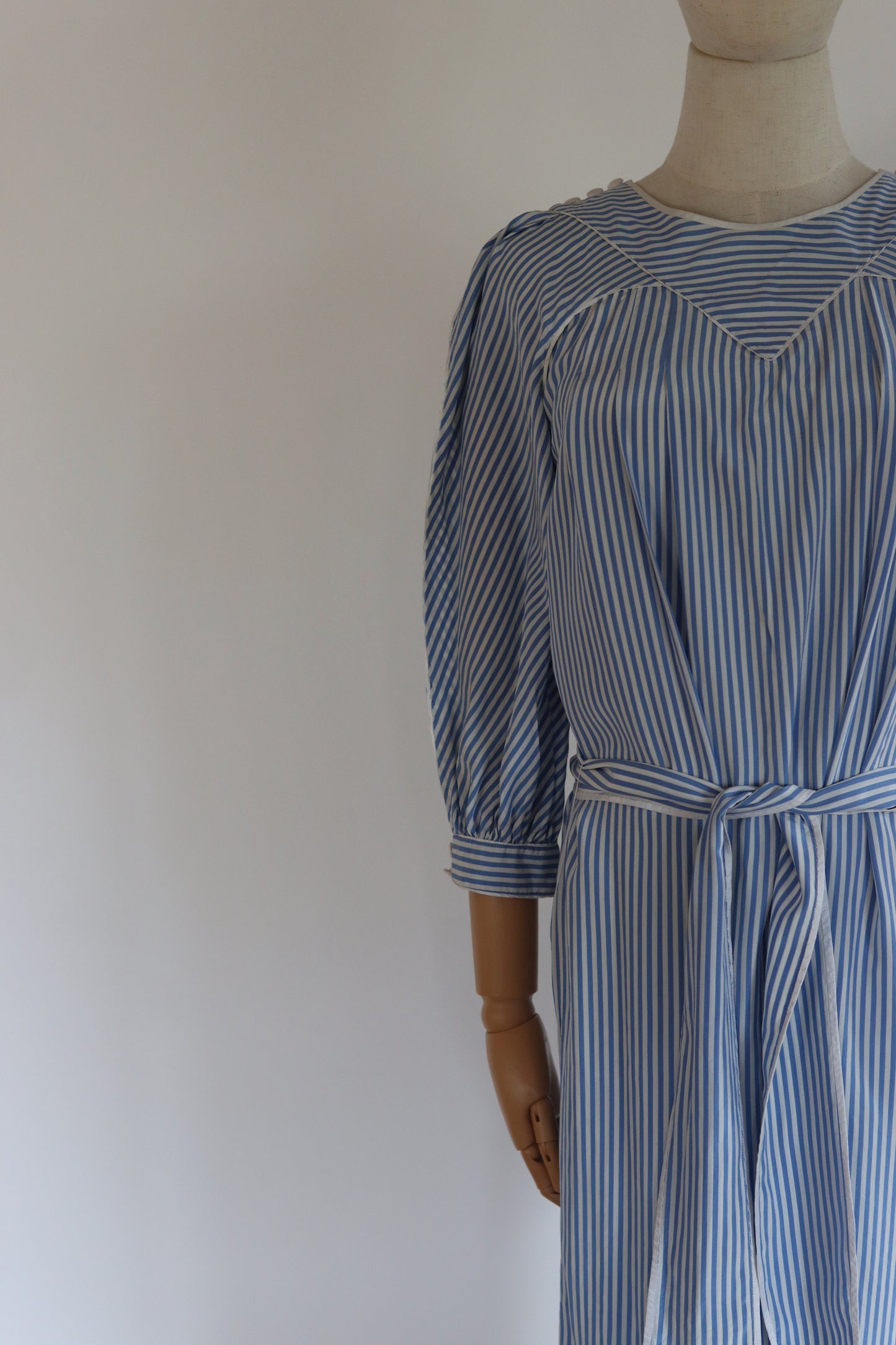 Anna Belinda Oxford Blue Stripe Silk Dress | 1970s