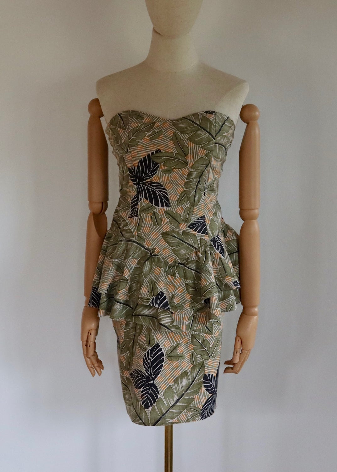 Peplum Bandeau Dress | 1980s