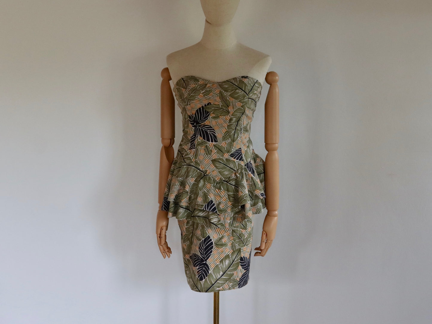 Peplum Bandeau Dress | 1980s