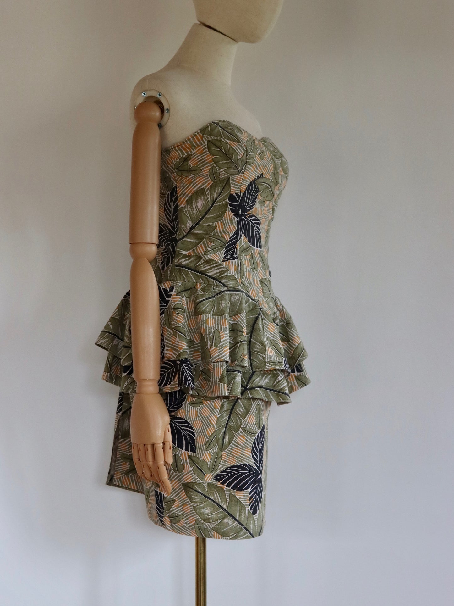 Peplum Bandeau Dress | 1980s