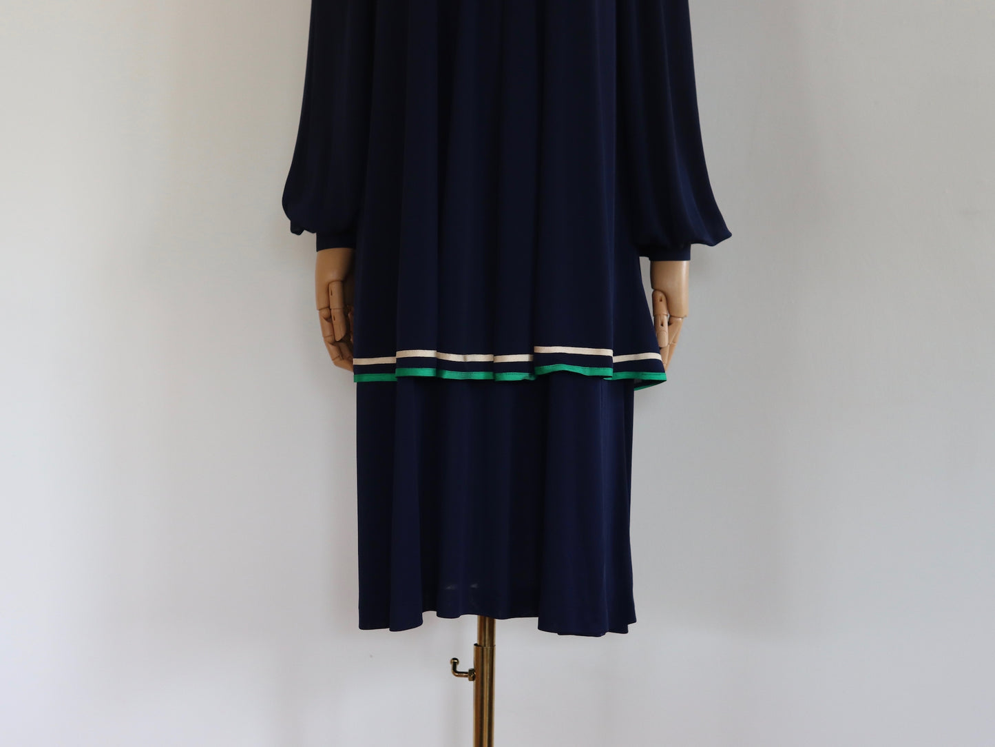 Lesley Sandra Layered Navy Dress | 1970s