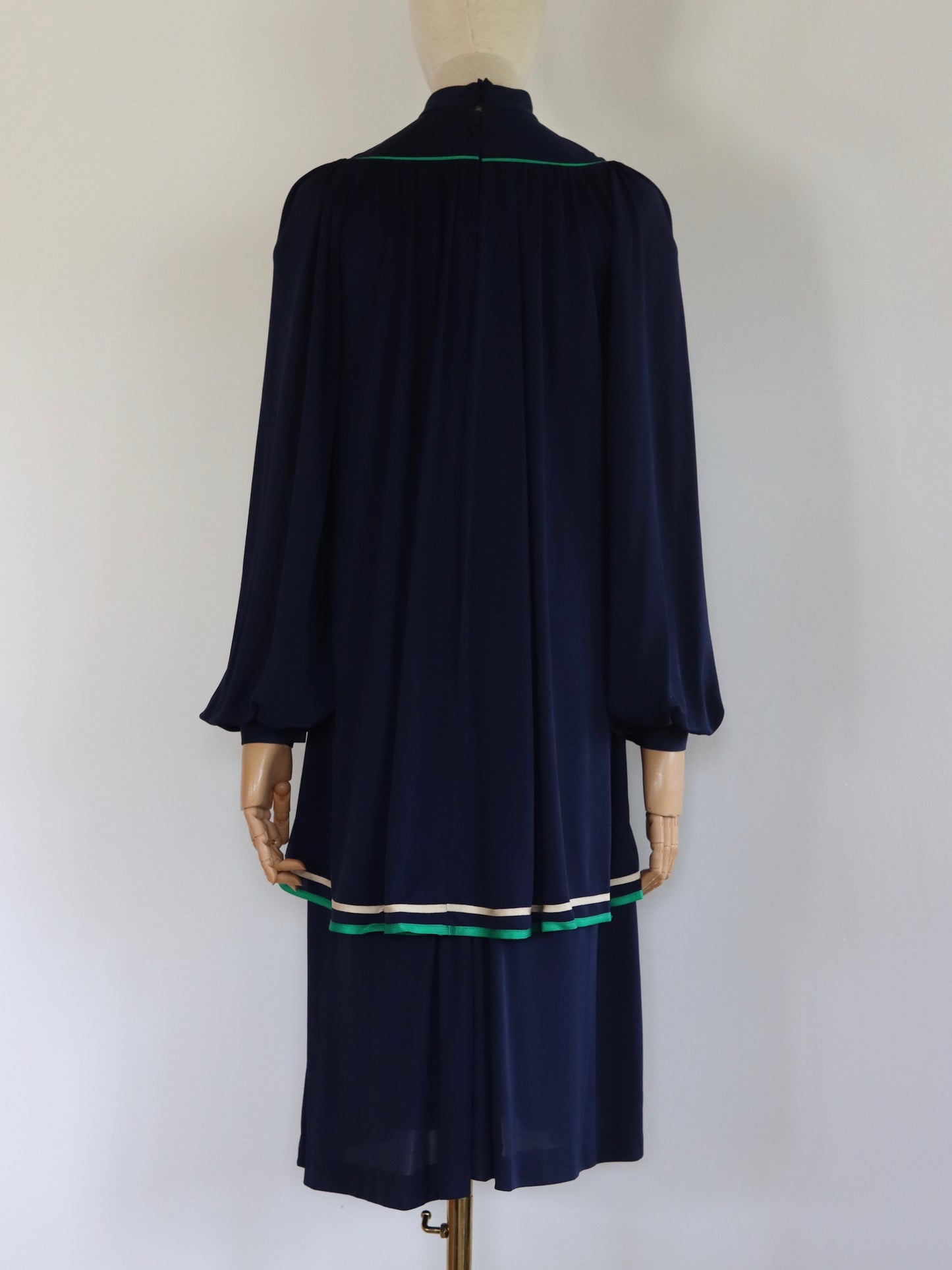 Lesley Sandra Layered Navy Dress | 1970s