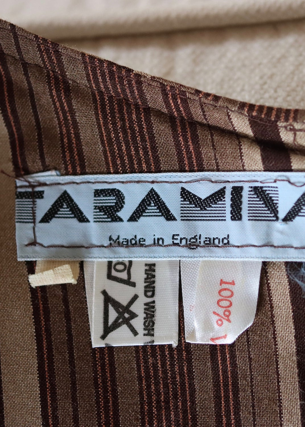 Taramina Brown Stripe Dress  | 1970s