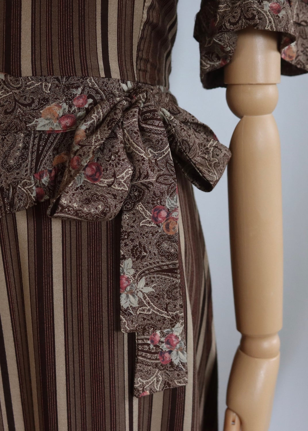 Taramina Brown Stripe Dress  | 1970s