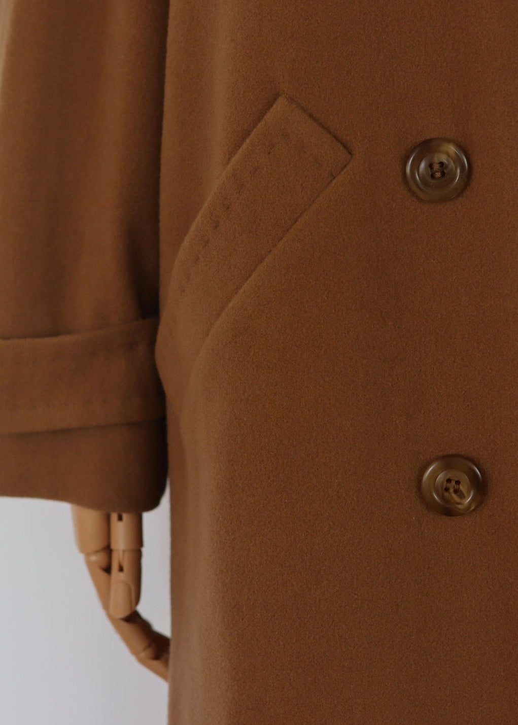 Double Breasted Camel Wool Cashmere Wool Blend Coat