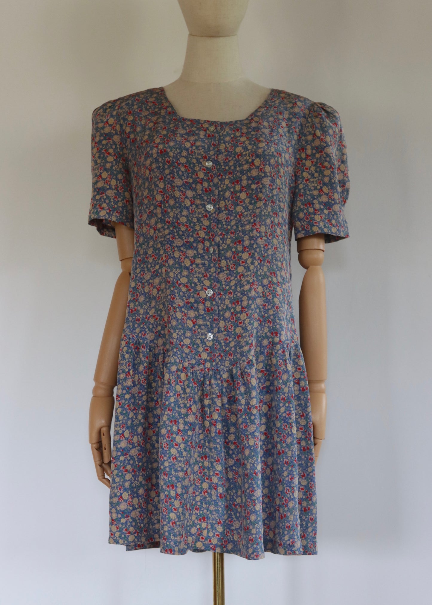 Floral Silk Dress | 1980s