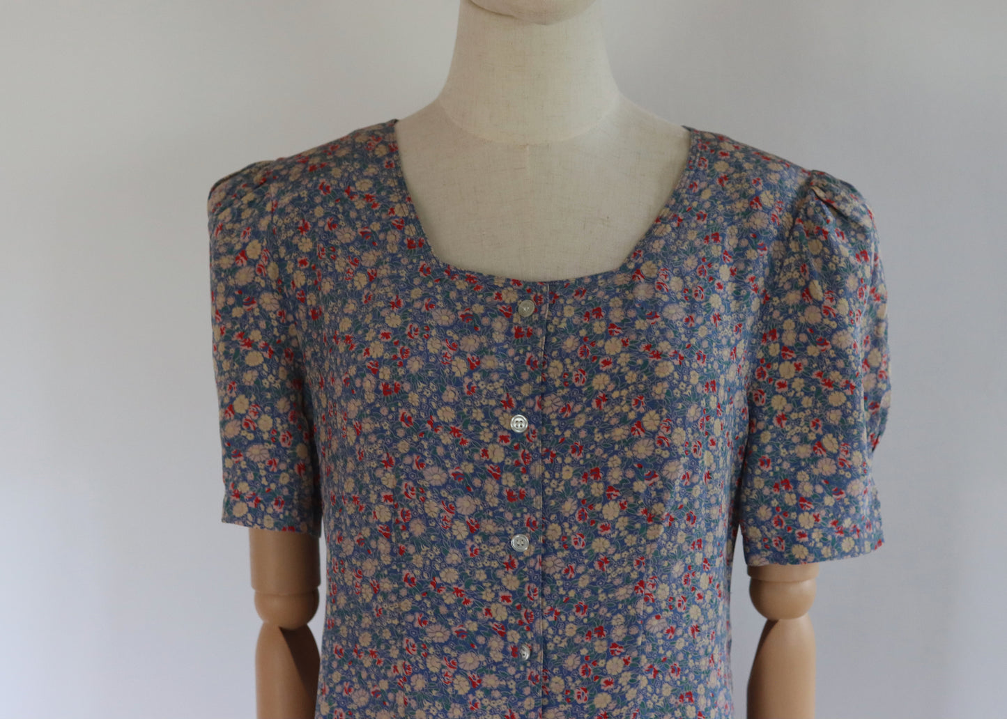 Floral Silk Dress | 1980s