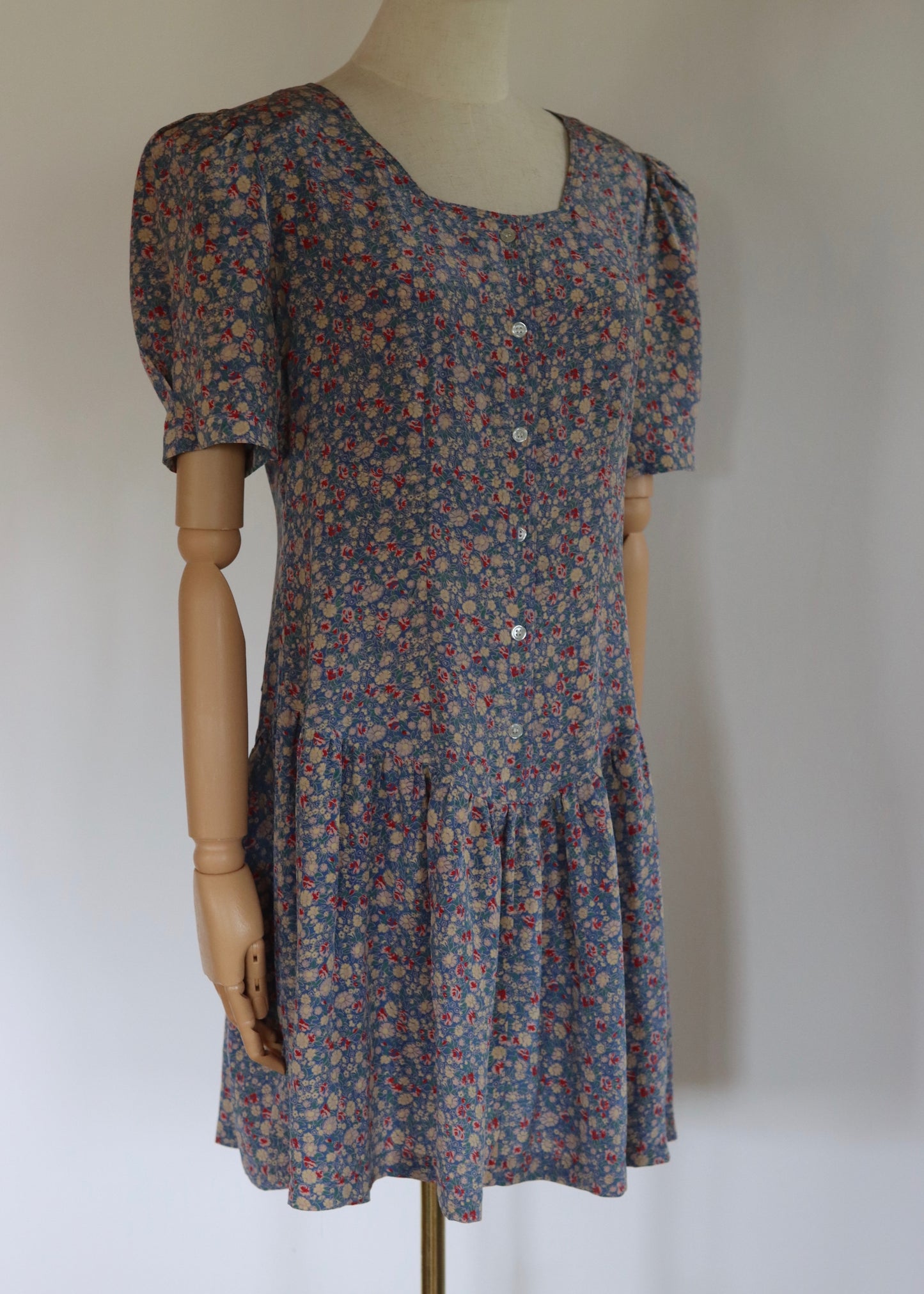 Floral Silk Dress | 1980s