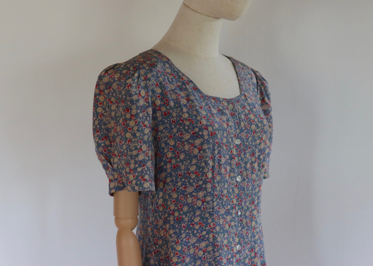 Floral Silk Dress | 1980s