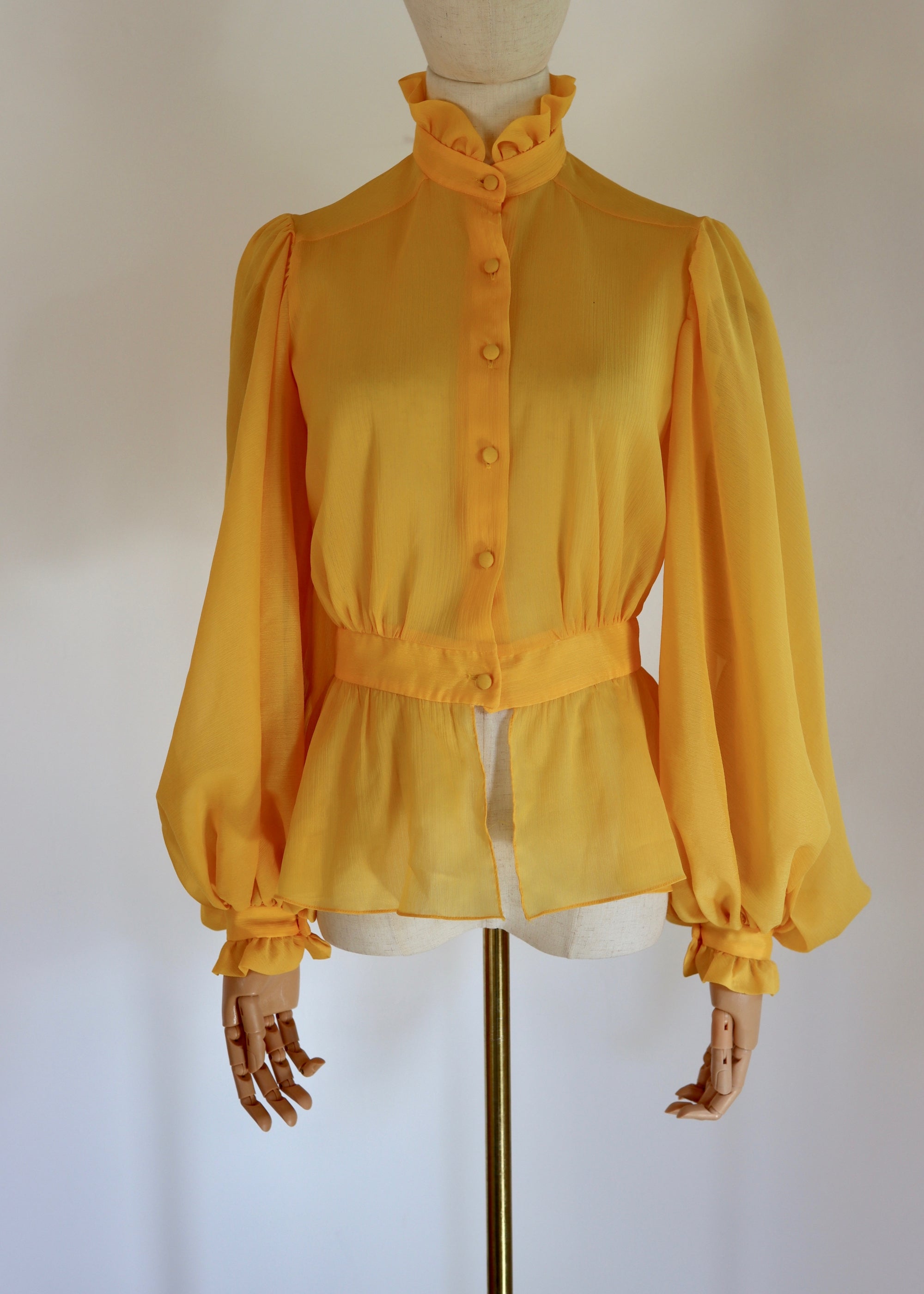 Balloon Sleeve Peplum Blouse | 1970s