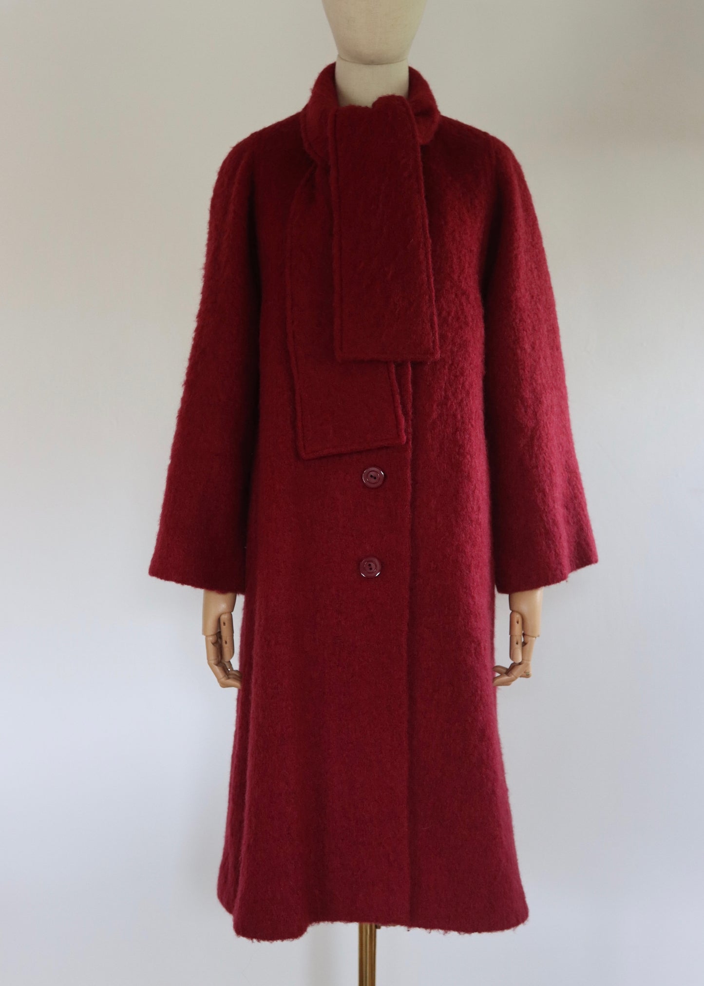 Windsmoor | Red Mohair Blend Scarf Coat
