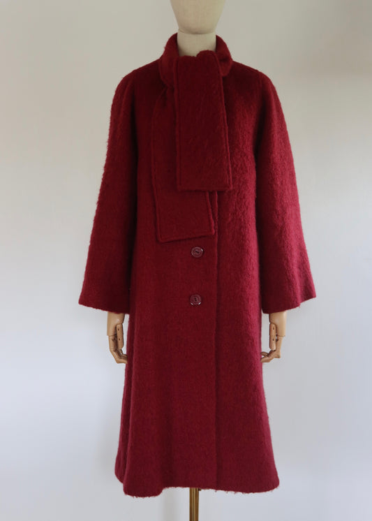 Windsmoor | Red Mohair Blend Scarf Coat