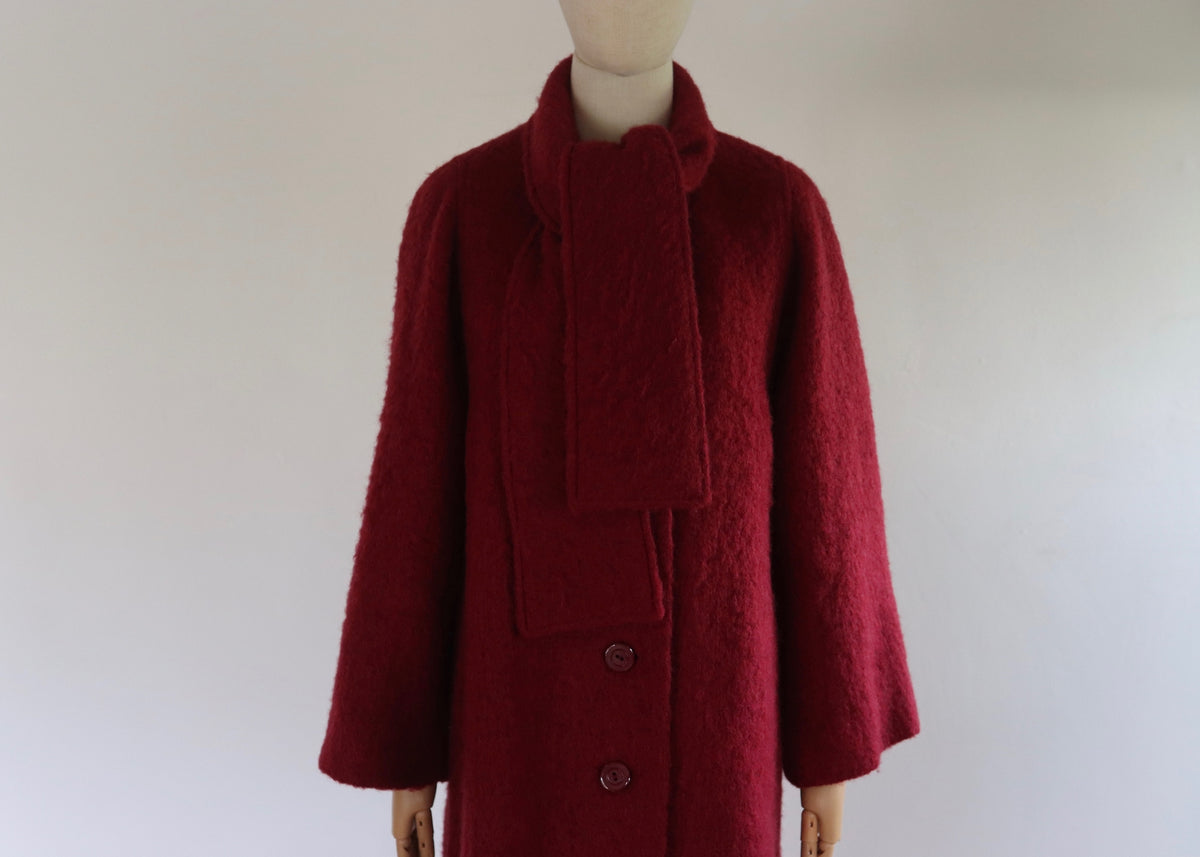 Windsmoor | Red Mohair Blend Scarf Coat