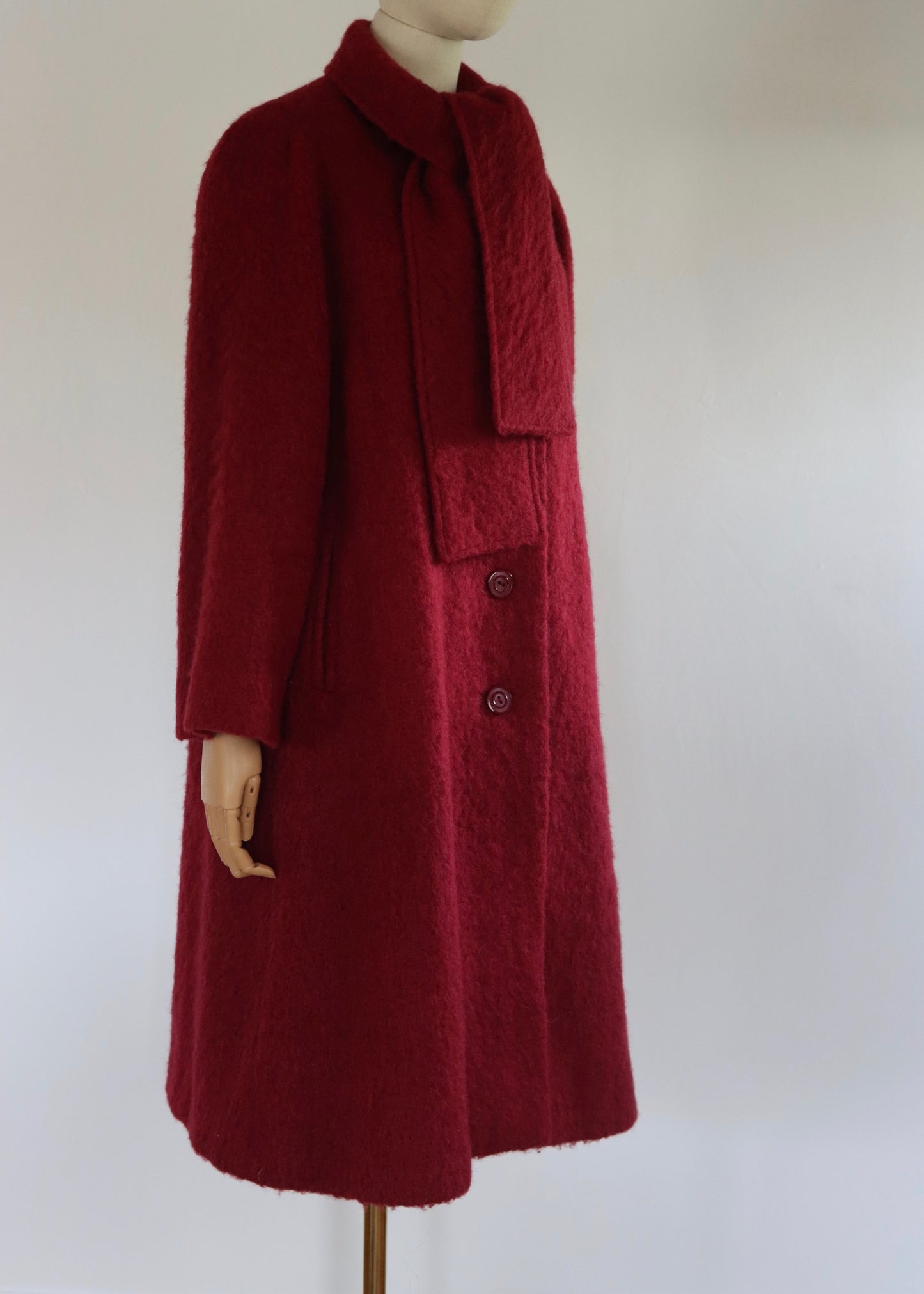 Windsmoor | Red Mohair Blend Scarf Coat