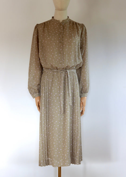 Rodier Paris 1970s Pleated Dress