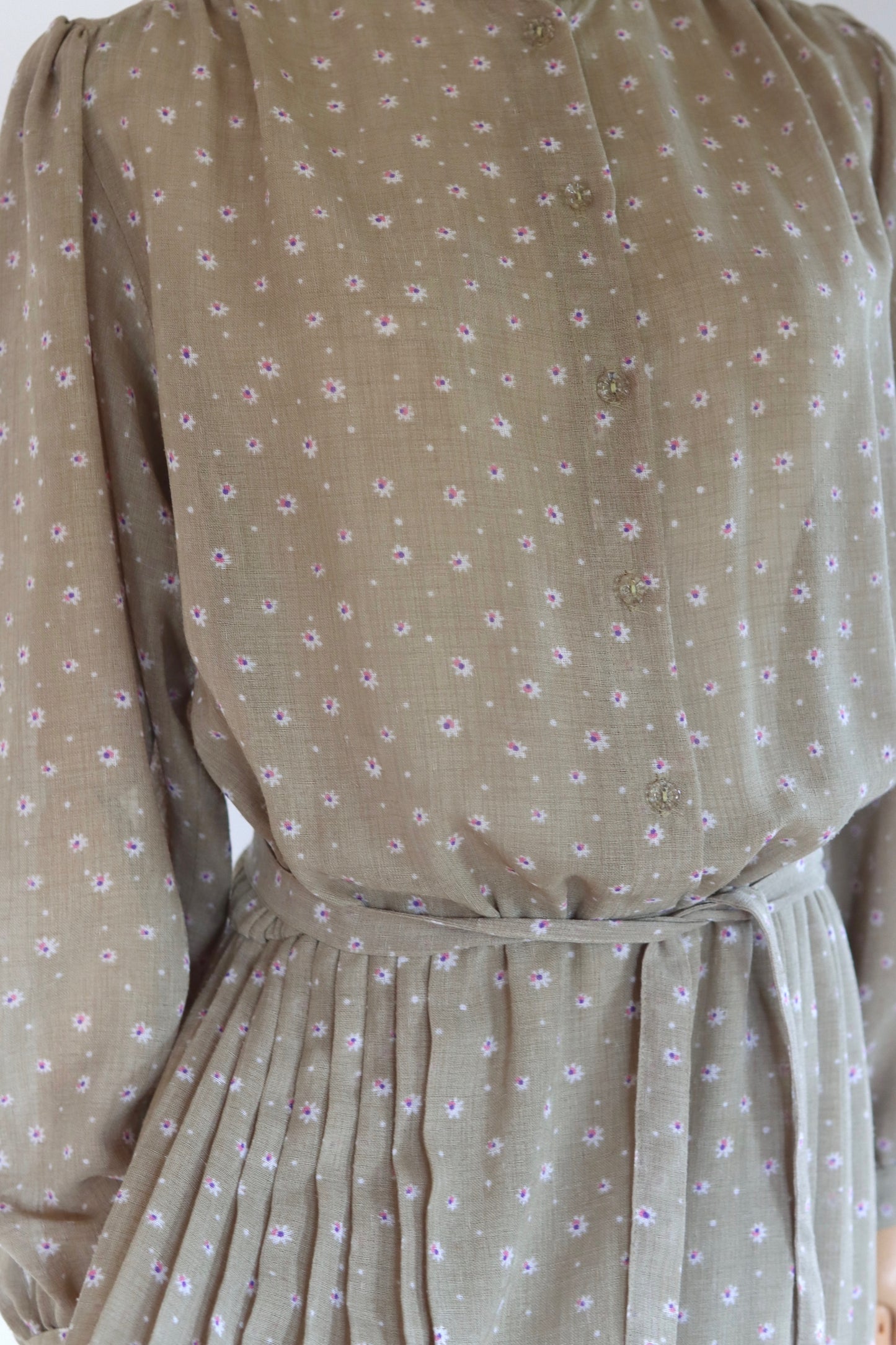 Rodier Paris 1970s Pleated Dress