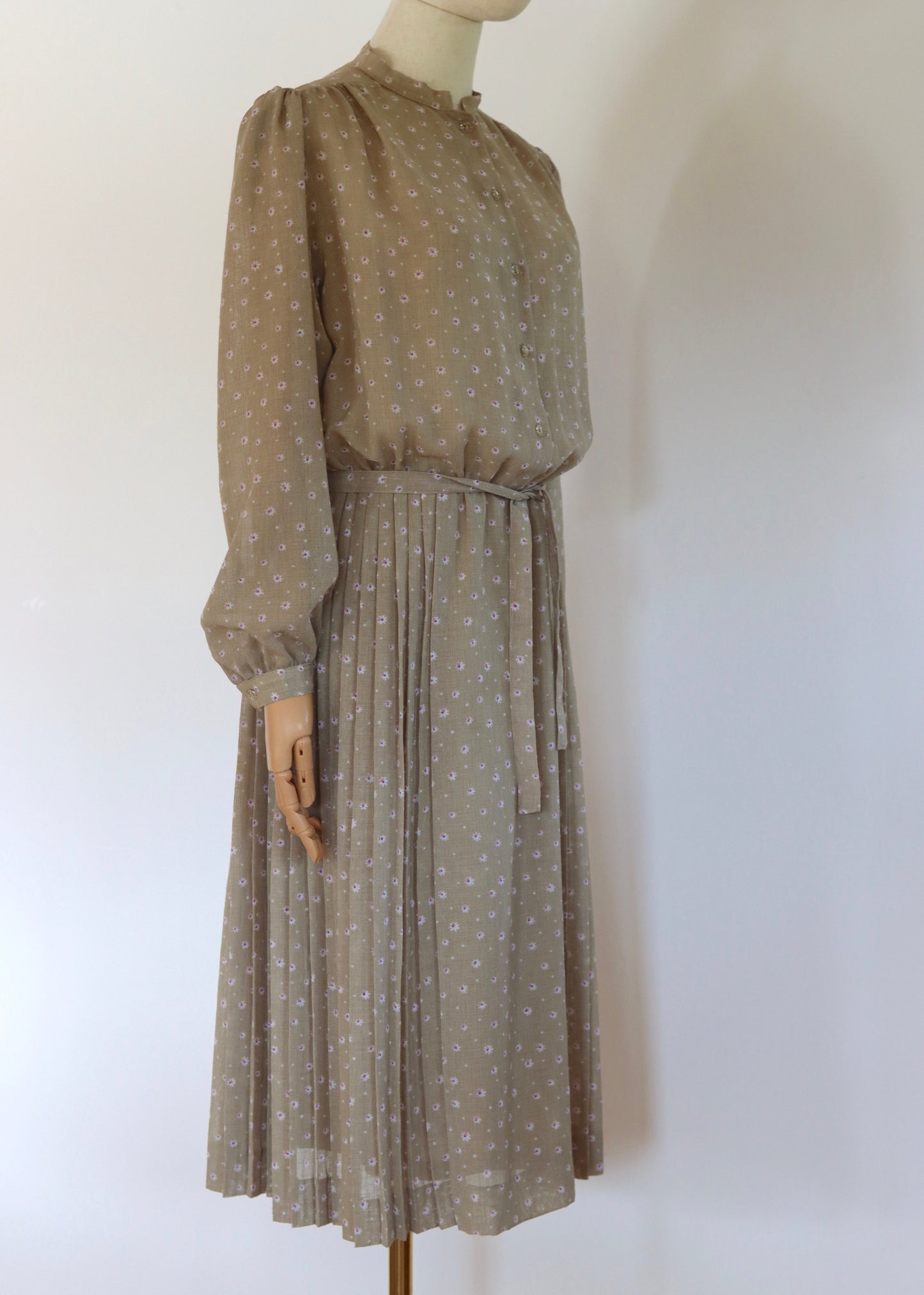 Rodier Paris 1970s Pleated Dress